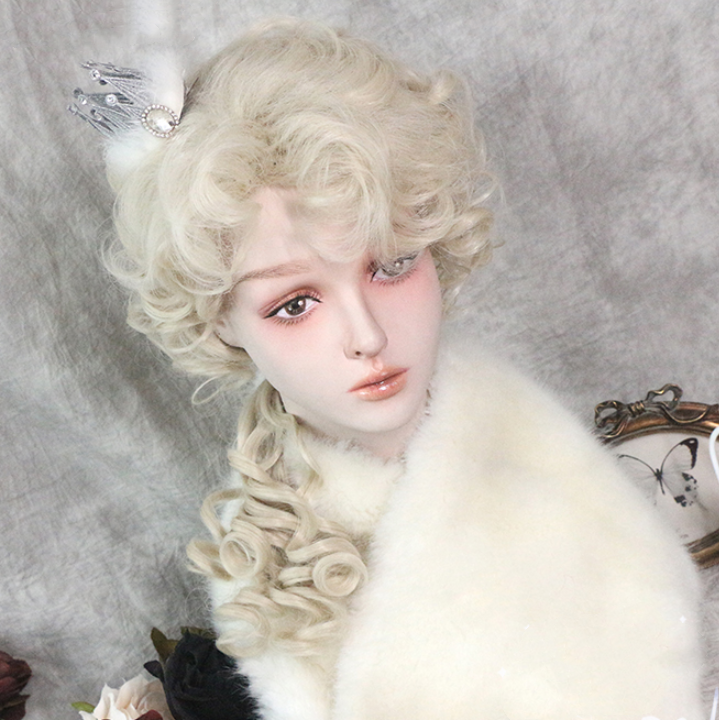 Beige/Light Gold Lolita Court Roman Curly Wig BE911