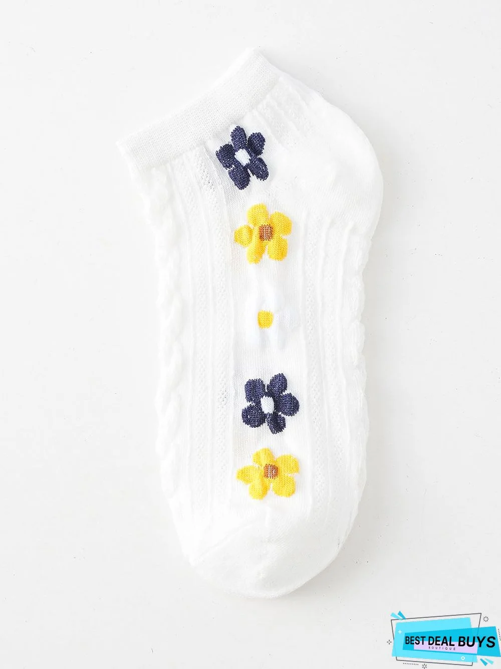 Casual Colorful Floral Embroidered Cropped Socks Daily Commuting Home Accessories