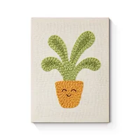 Smiling Green Plant - Punch Needle