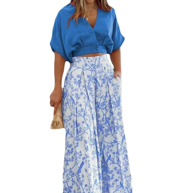 Brownm Brownm Women's 2024 Women's Suit New Short Shirt Short Sleeved Shirt Trousers Fashion Suit