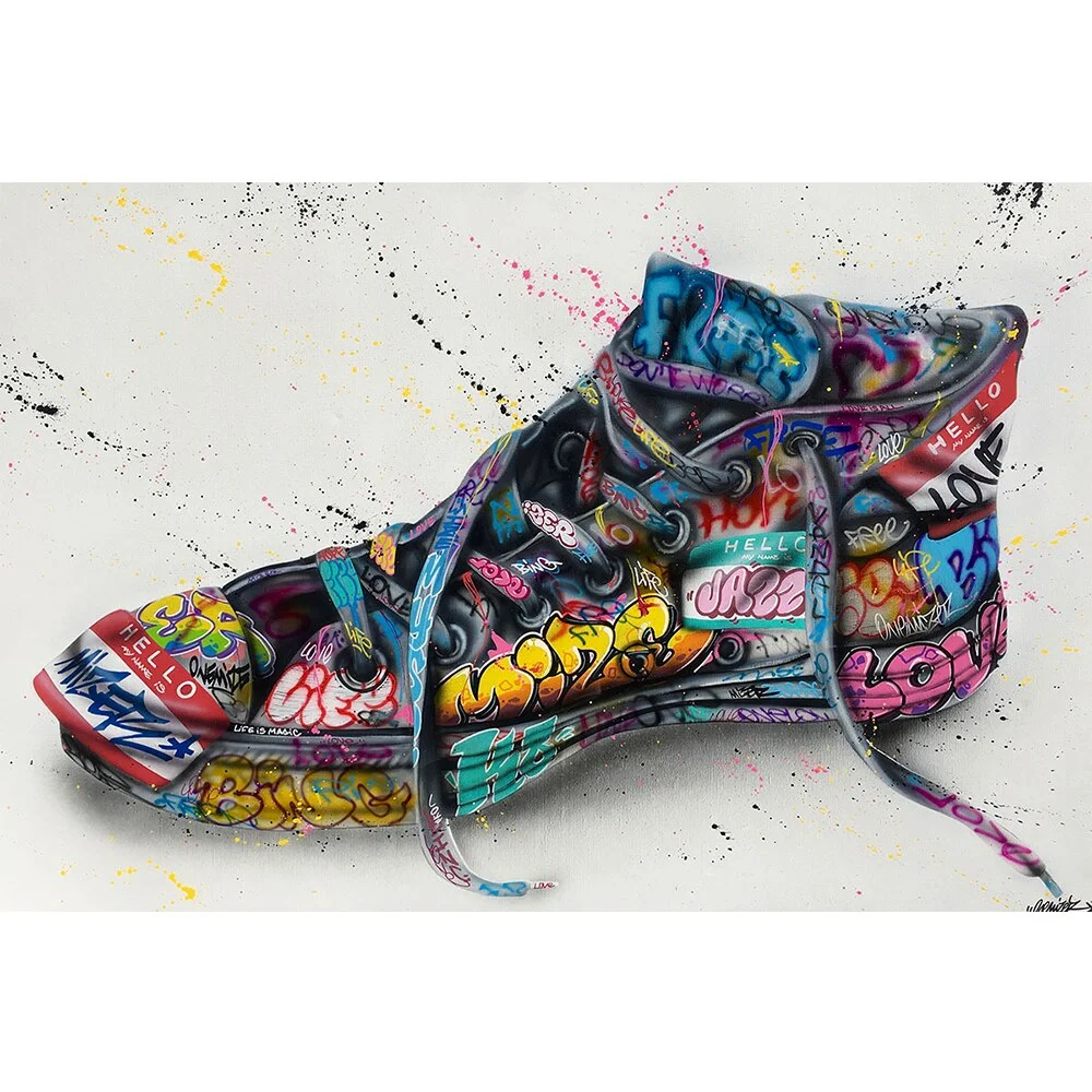 Graffiti Art Color Shoes Pop Art Canvas Painting Cuadros Posters Print Wall Art for Living Room Home Decor (No Frame)