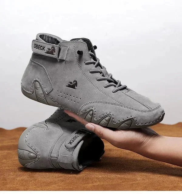 Unisex Italian Handmade Suede Velcro High Boots