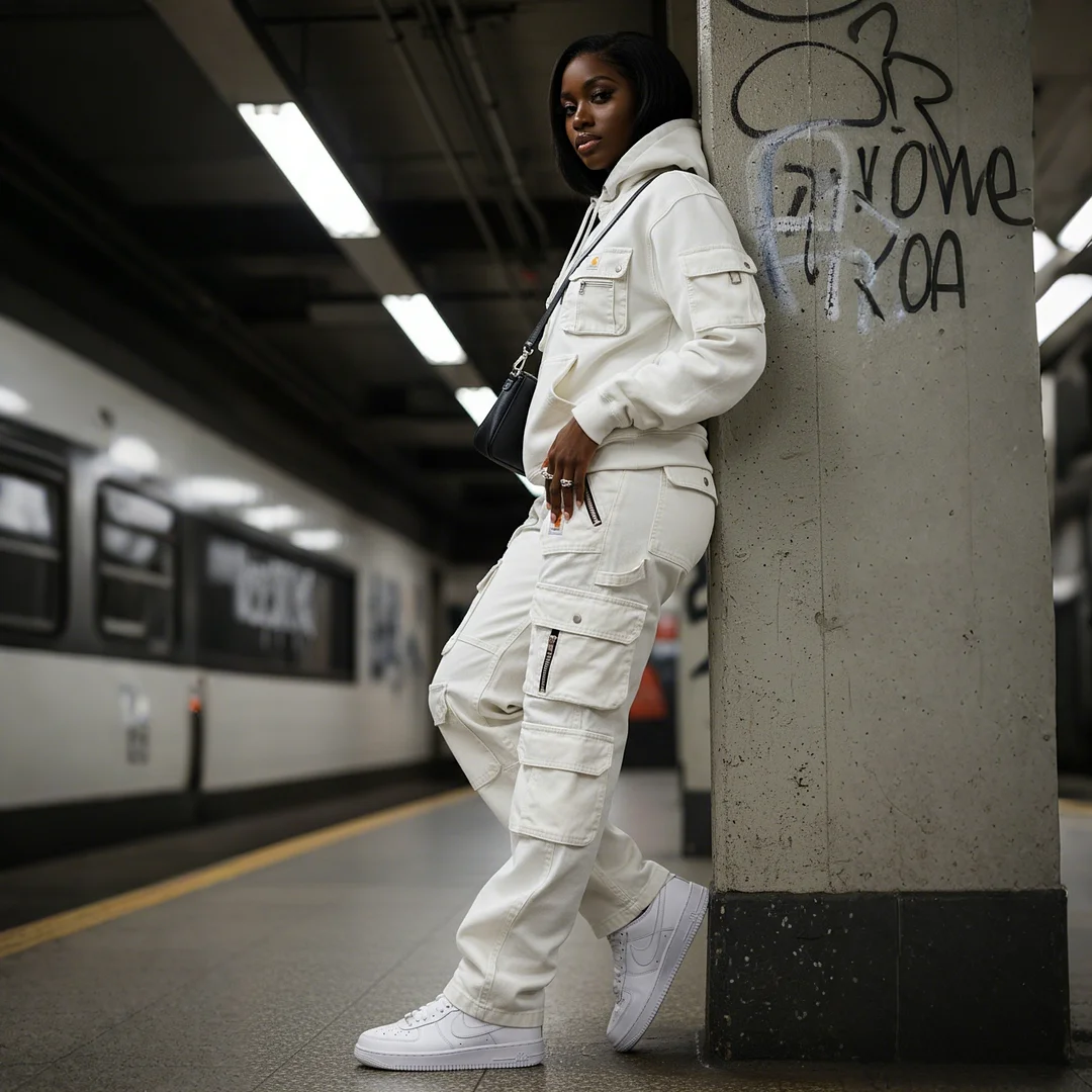 Street Style Multi-functional Multi-pocket Multi-zipper Retro Washed Cargo Trousers