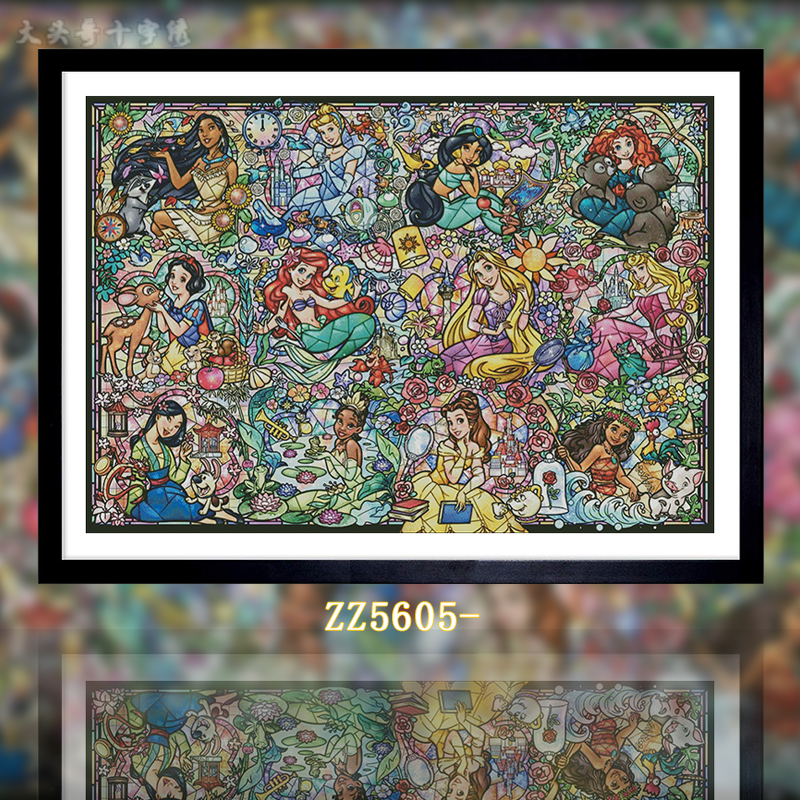 [ZZ5605-Glazed Disney Princess]  Painting Fairy Cross Stitch