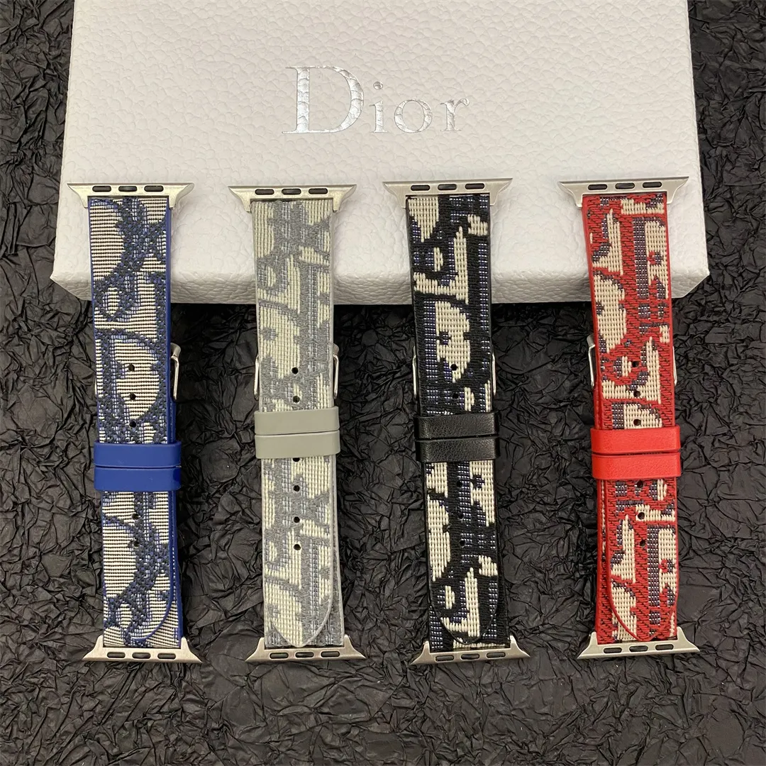 Christian Dior Premium Jacquard Fabric Apple Watch Full Series Replacement Straps