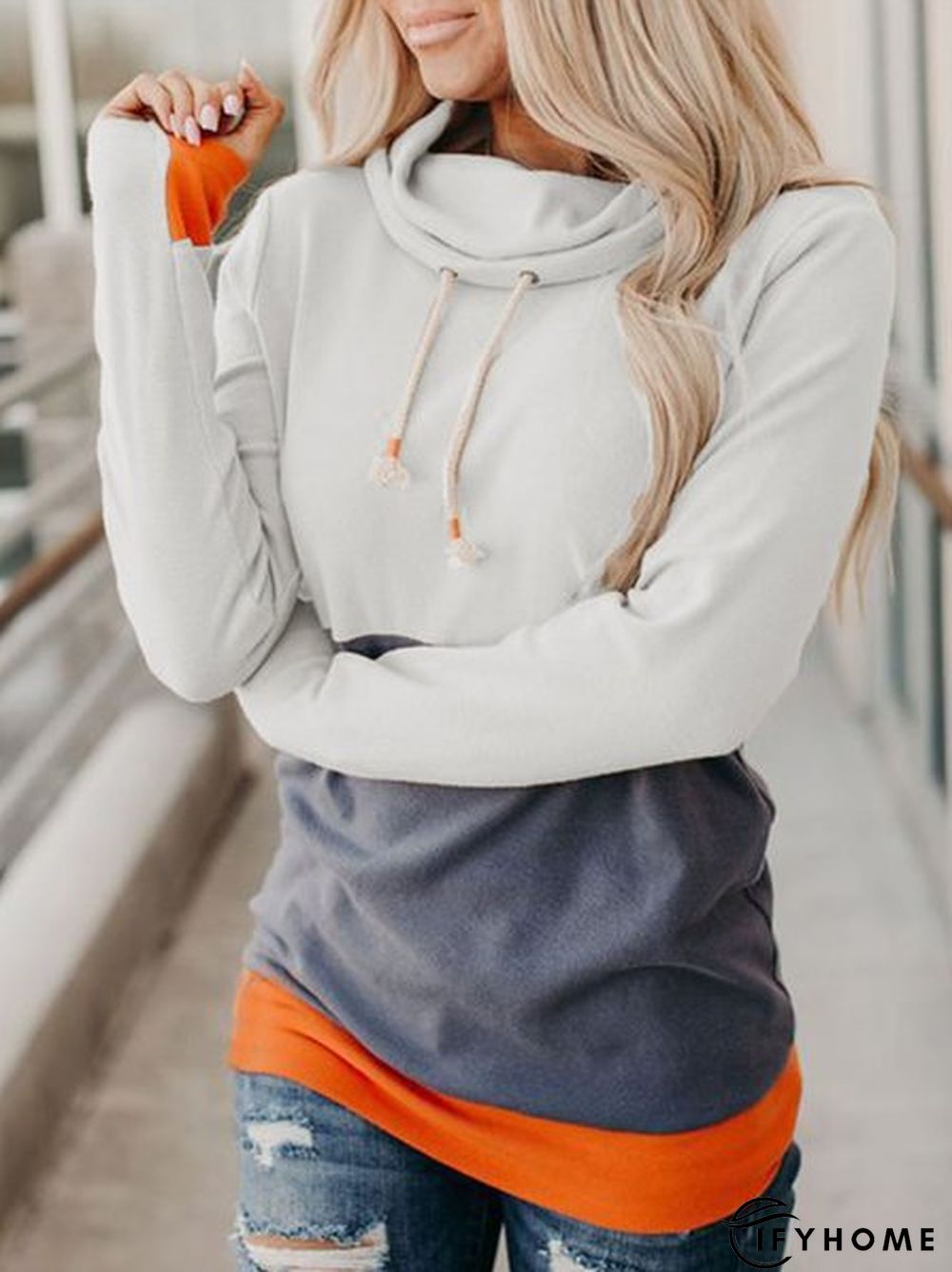 Cotton-Blend Casual Long Sleeve Sweatshirt | IFYHOME
