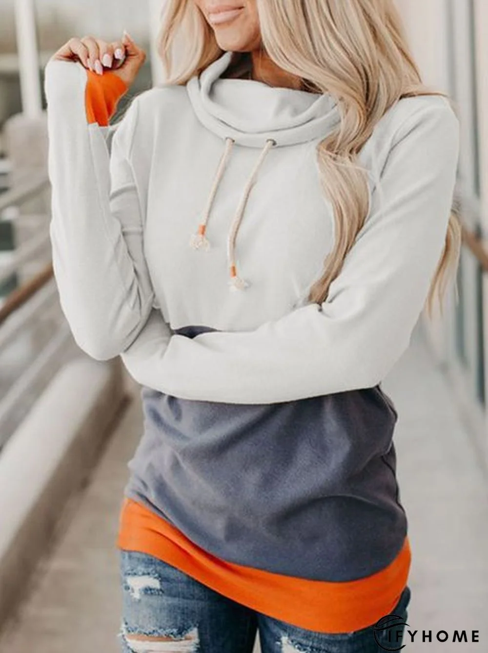Cotton-Blend Casual Long Sleeve Sweatshirt | IFYHOME