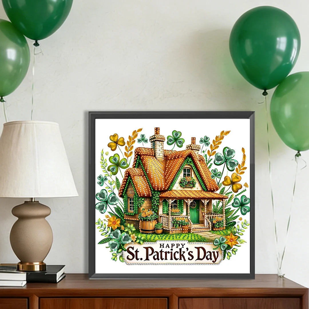 St Patricks Day Special Shaped 5D DIY Partial Drill Diamonds Dots Gem Art Kits for Adults Beginners Home Decor Diamonds Paintings Gem Art 11.81 X11.81inch