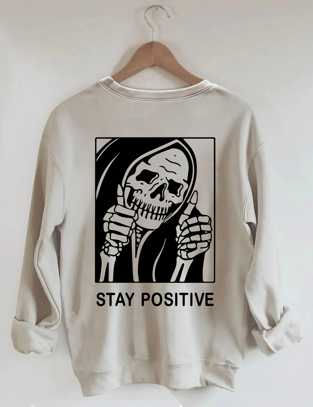 Stay Positive With Skeleton Sweatshirt