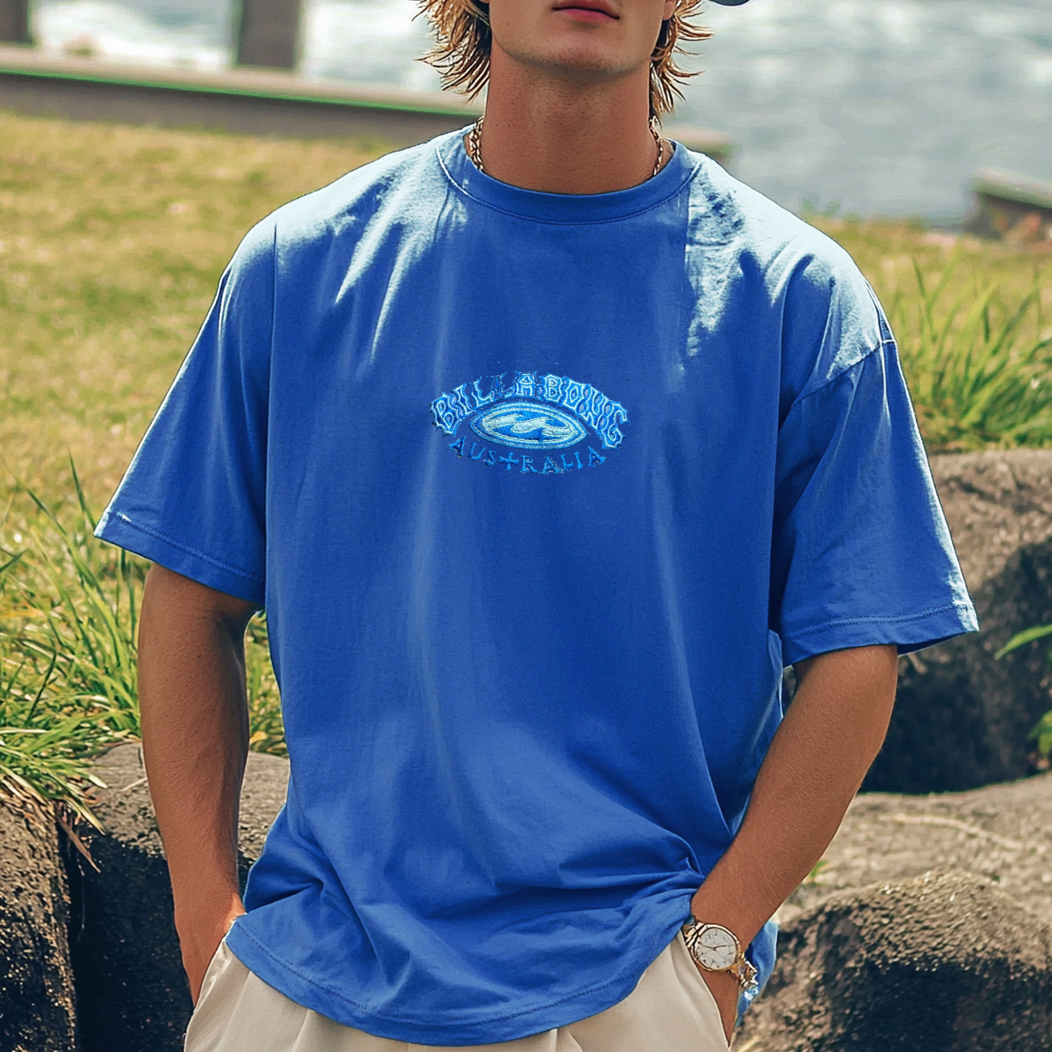 Unisex Oversized 80s Surf Print Tee