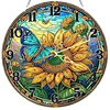 Butterfly Sunflower DIY Acrylic Diamonds Painting Clocks Bedroom Decor Pendant Hanging Kit