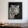 Upgrade Pearl Tiger Premium 5D Diamond Painting Kit Black & White Pearls painting Sparkling Special Shaped Diamond painting 30*40CM