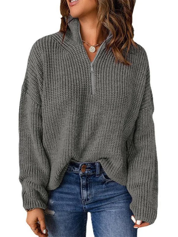 Women plus size clothing Women Long Sleeve Turtle Neck Sweaters-Nordswear