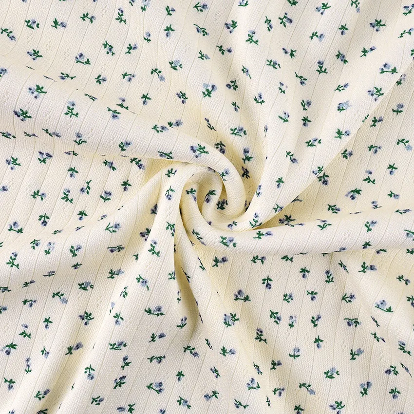 Ditsy Floral Ribbed Long Sleeve & Shorts Matching Loungewear Set