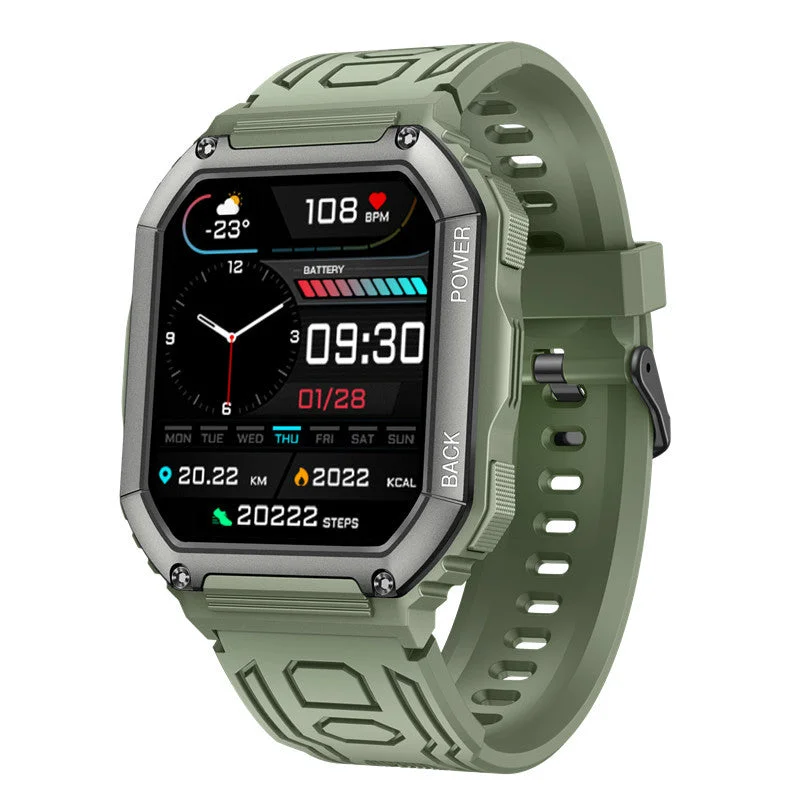 5ATM Waterproof Military Outdoor Smartwatch For iOS And Android