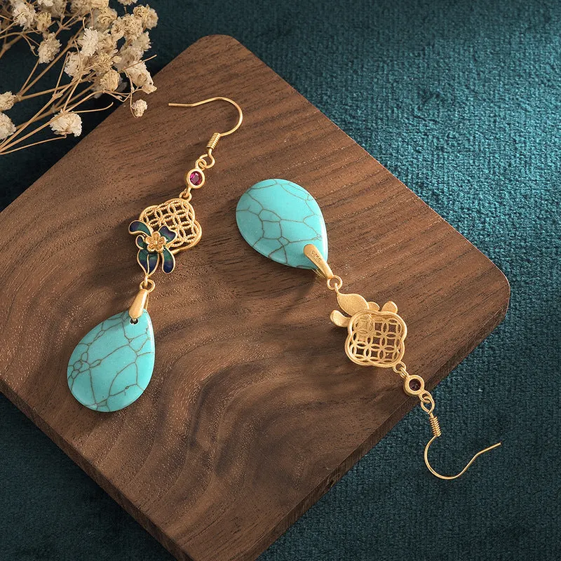 Turquoise Wealth Drop Dangle Earrings