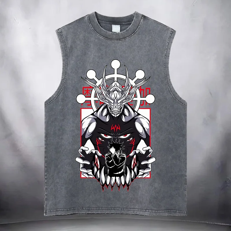 Jujutsu Kaisen Mahoraga Printed Men's Washed Vest