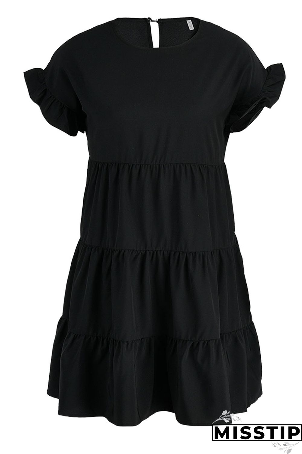 Blue Casual Solid Patchwork Fold Stringy Selvedge O Neck A Line Dresses