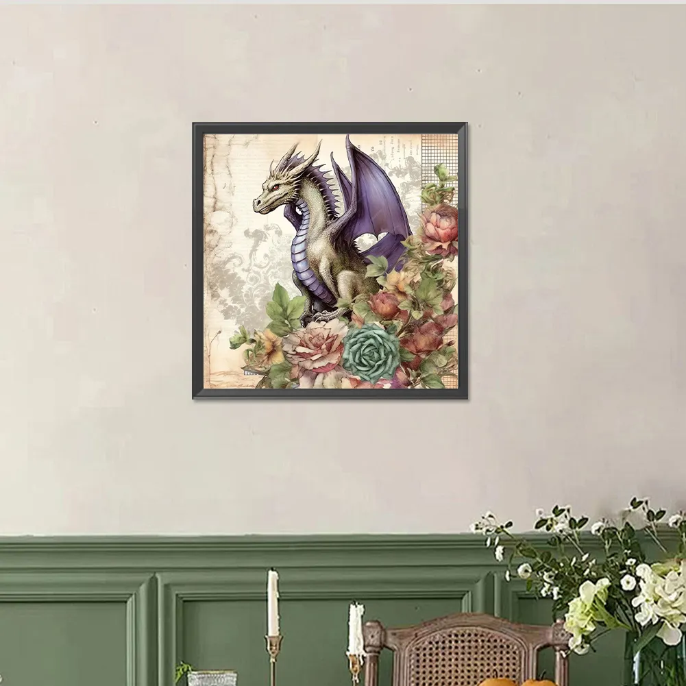 Full Round Diamond Painting 40*40cm - White Dragon