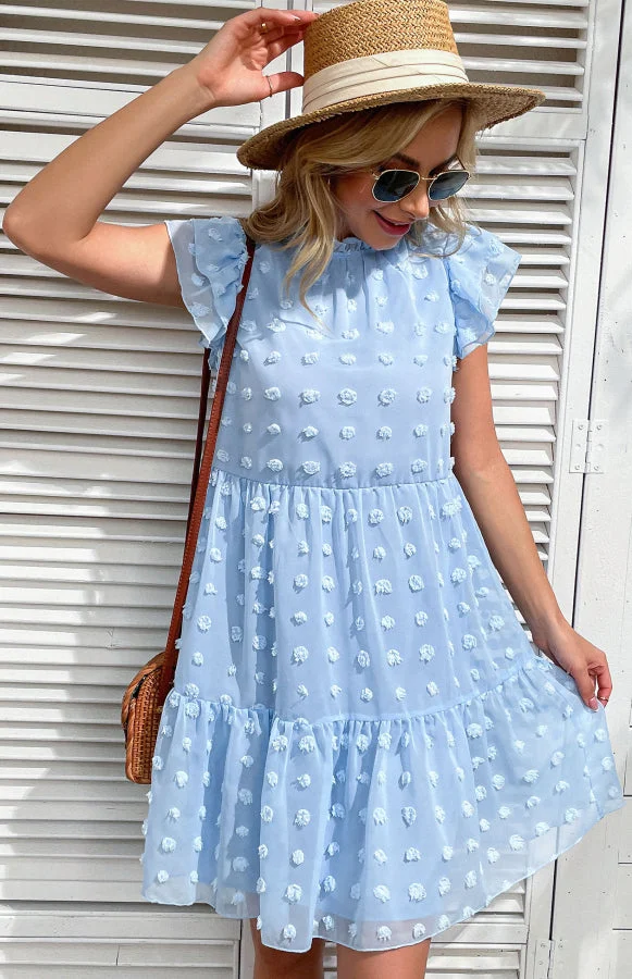 Women's Loose Ruffled Chiffon Jacquard Dress