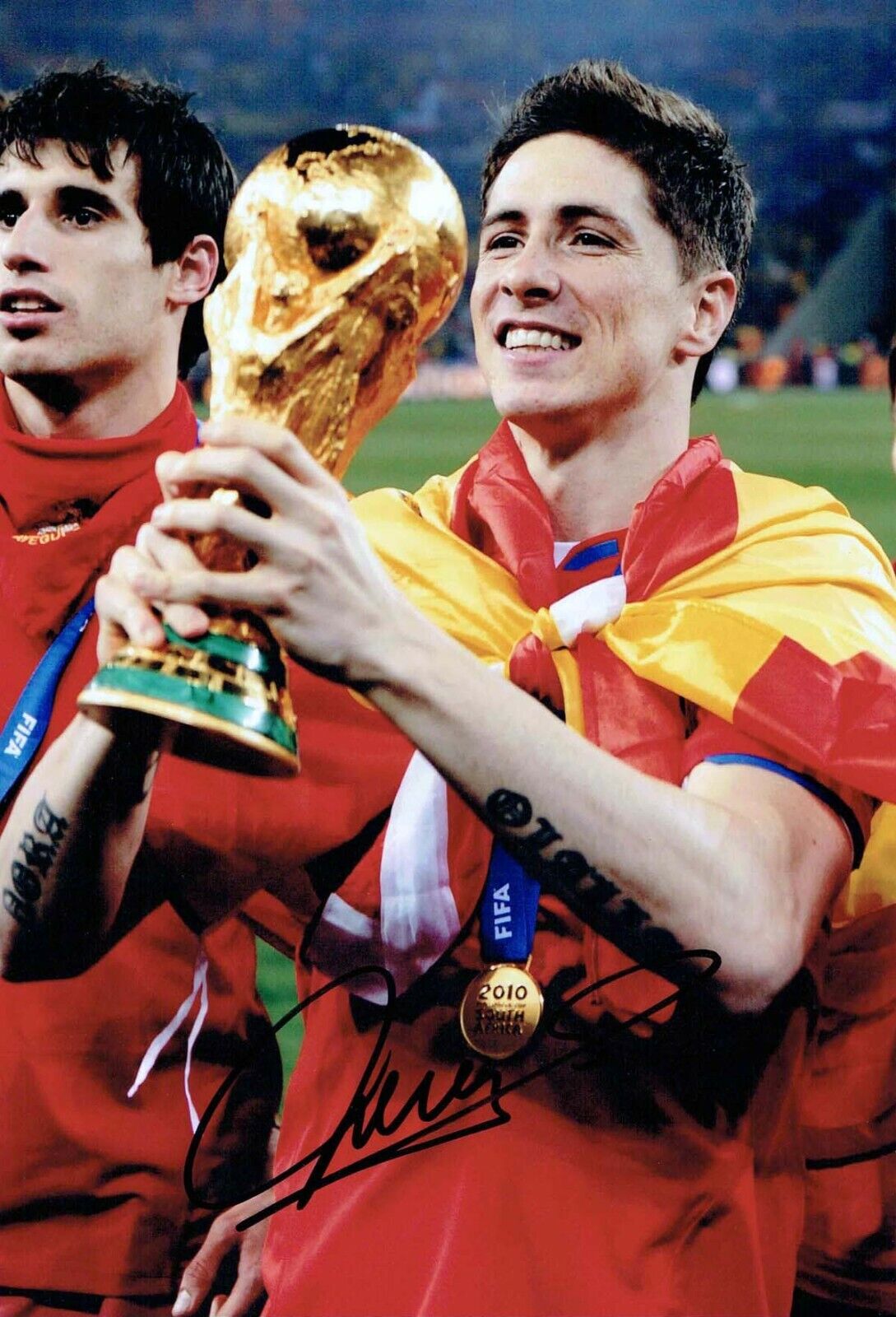 Fernando TORRES Signed Autograph 12x8 Photo Poster painting 1 AFTAL COA Spain World Cup Winner