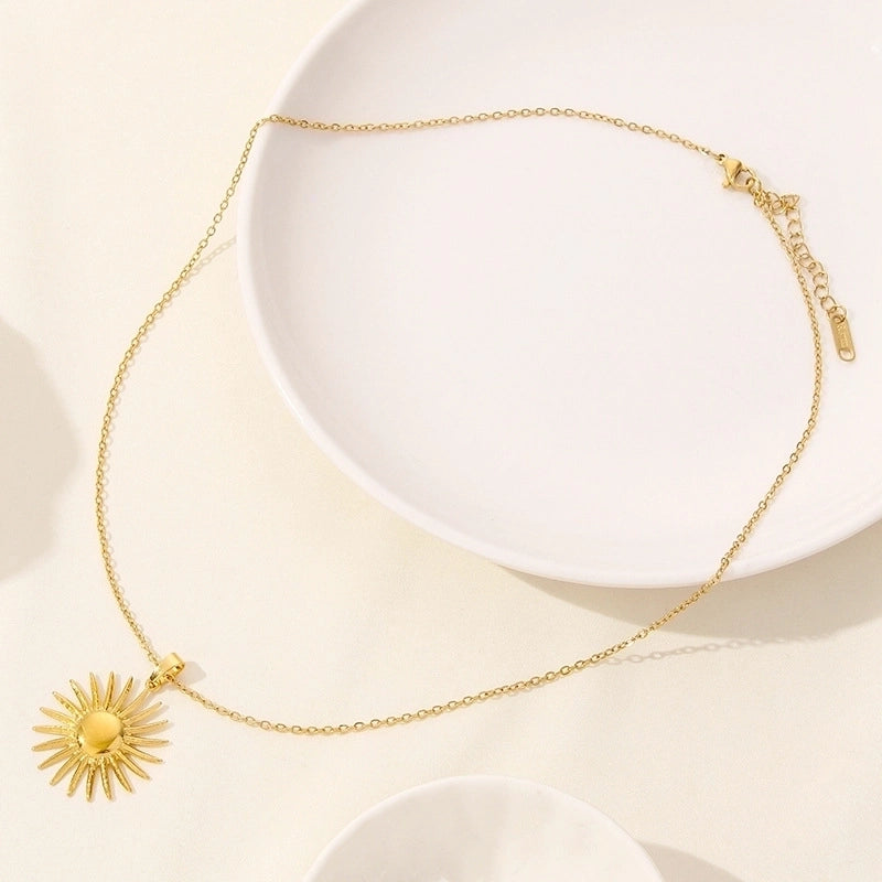 304 Stainless Steel Casual Minimalist Plating Sun Star Moon Pendant Necklace