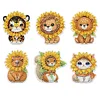 6Pcs Sunflower Animals Diamond Painting Fridge Magnet Diamond Art Magnets Decals Kit