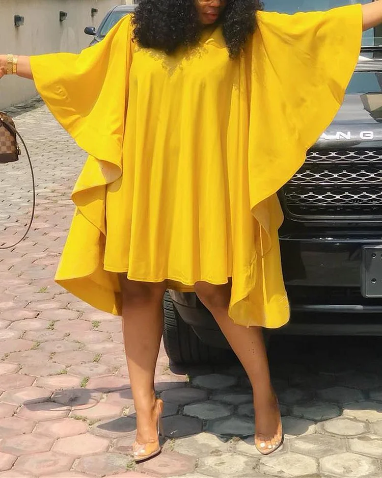Pleated Long Sleeve Dress