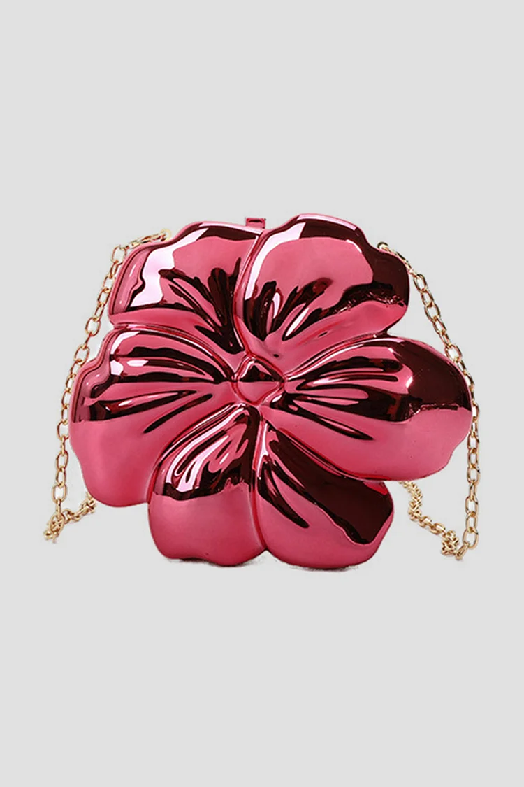 Fashion Floral Shaped Metallic Evening Crossbody Bag 2024 - Xpluswear