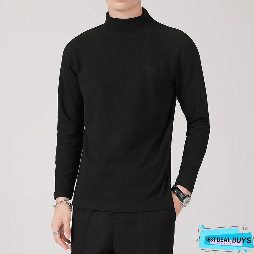 Round Neck Plush Men's Sweater