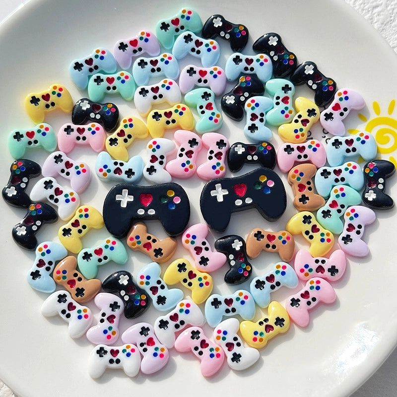 100 Pieces Cartoon Glossy Game Machine Handle Diy Resin Jewelry Accessories Mobile Phone Shell Cream Glue Patch Handmade Material