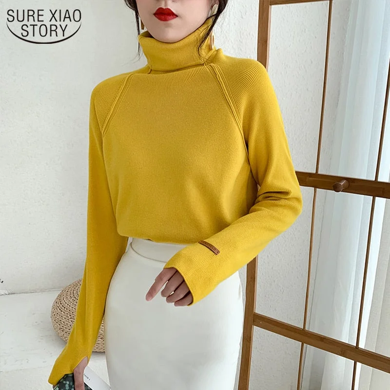 Turtleneck Sweater Women Long Sleeve Loose Sweater Pullover 5 Colors Fashion 2022 New Autumn and Winter Slim Fit Sweater 11259