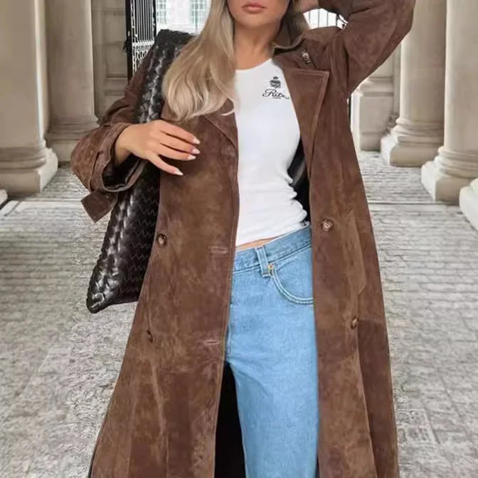 Toloer Comfortable Casual Warm Trench Coat Fashion All-Match Coat With Waist Long Coat Coat Female-Outfit Ideas