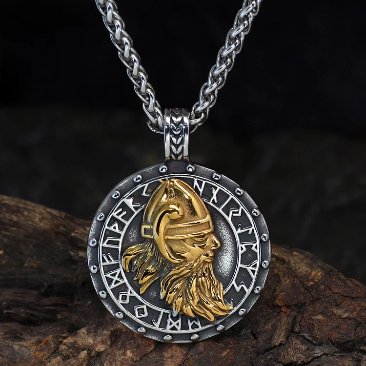 Coutureaura Viking Warrior Odin Rune Necklace