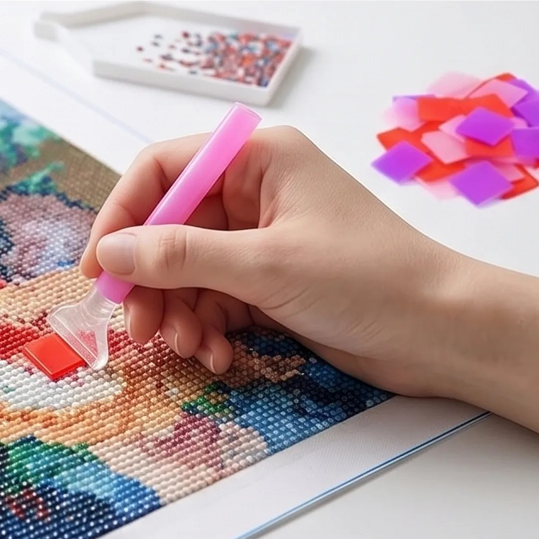 100pcs Diamond Art Wax 2.5x2.5mm Diamond Art Painting Accessories and Tools DIY Diamond Painting Wax for Family Handicraft Activities Leisure Time