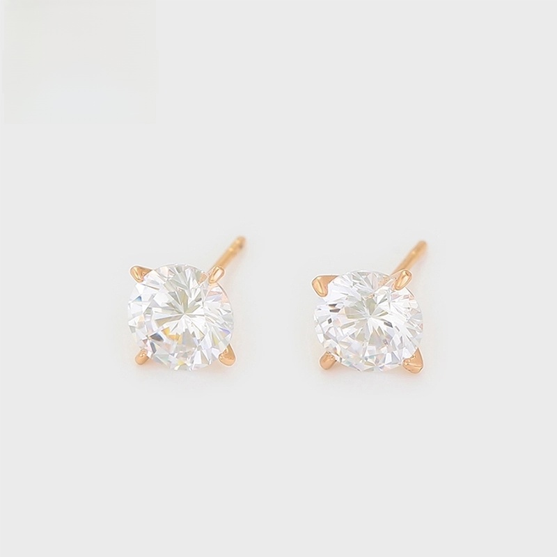 1 Pair Basic XUPING Minimalist Geometric Inlay Copper Artificial Gemstones 18K Gold Plated Ear Studs