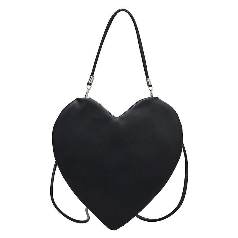 Fashion Checkerboard Bag Heart Women Punk Heart Shoulder Armpit Bag Gothic Chain Crossbody Bags For Women Girl Casual Shoulder