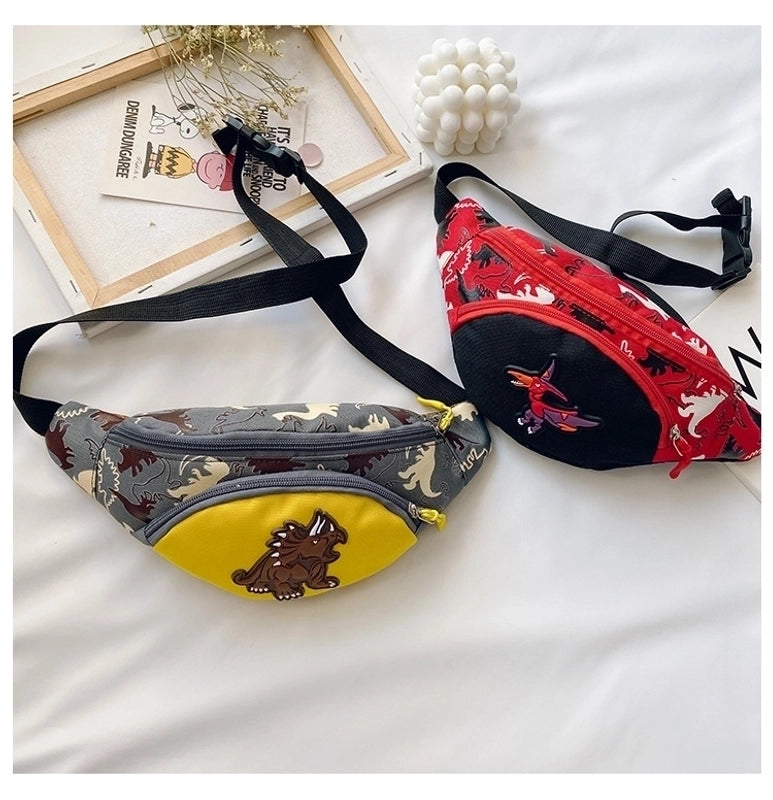Kid’S Small Nylon Dinosaur Cute Zipper Fanny Pack
