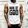 Men's Casual Street 'Man Of God' Graphic Print Hooded Tank Top by Inlyline
