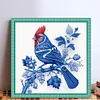 Blue And White Porcelain-Cardinal-14CT Stamped Cross Stitch 40*40cm/15.75*15.75in tapestrymarket