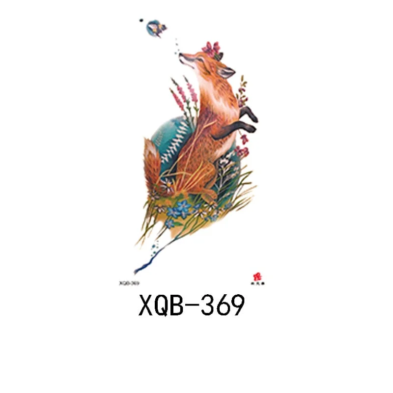 Small Full Arm Waterproof Tattoo Sticker Half Arm Arm Fierce Animal Arm Lasting European and American Tattoo Sticker