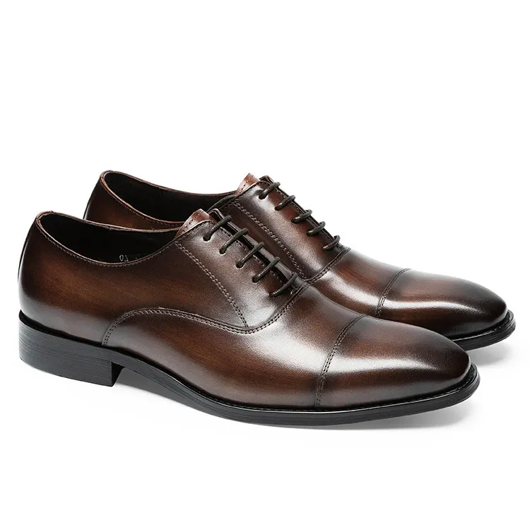 Gentleman's Oxford Shoes Classic Lace Up Formal Shoes Business Lather Shoes-vocosishoes