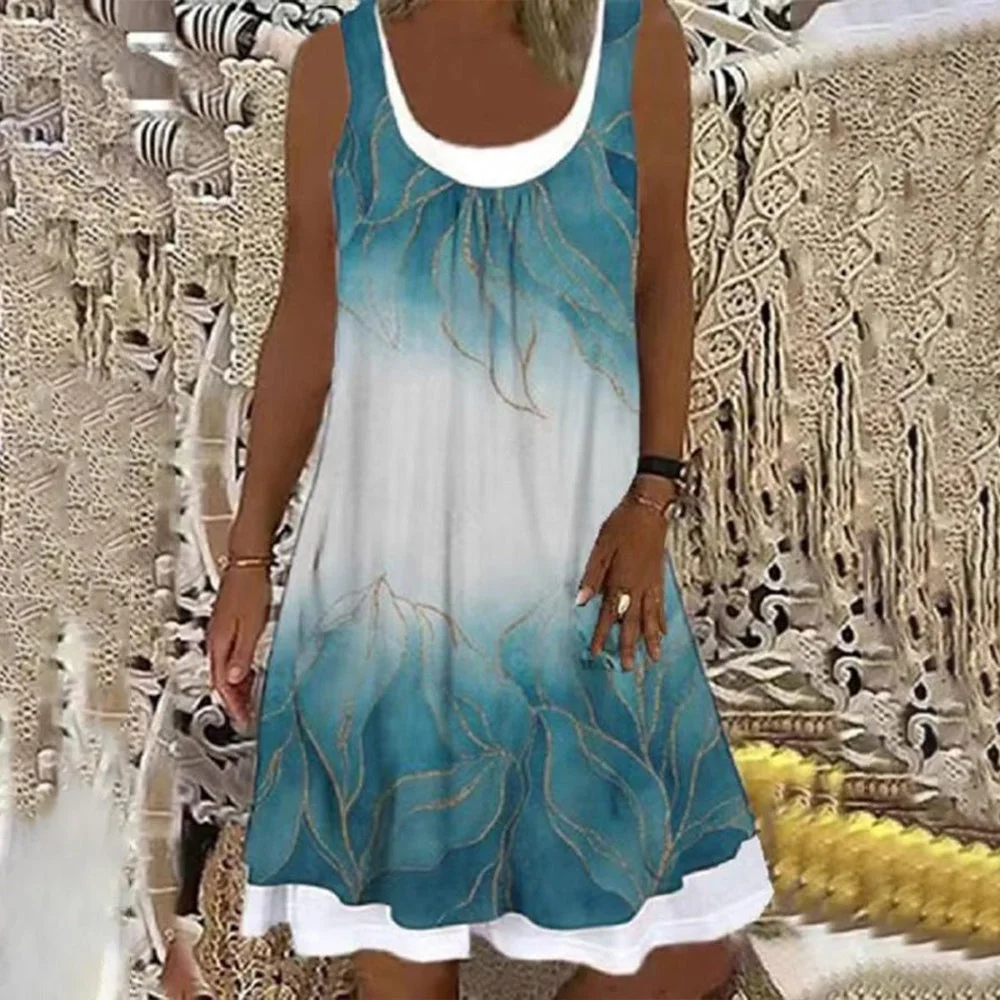 Special Sleeveless Print Mini Dress