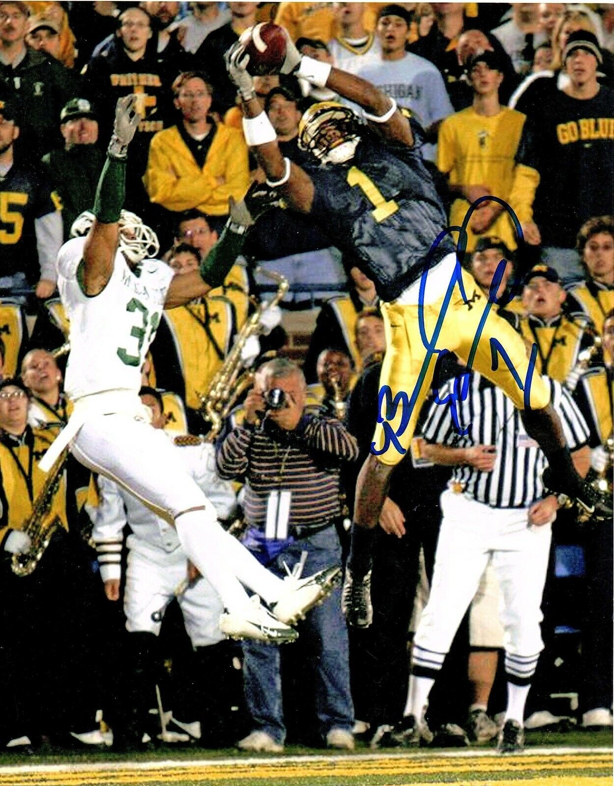 Braylon Edwards Reprinted autographed signed 8x10 football Photo Poster painting Michigan GOBLUE