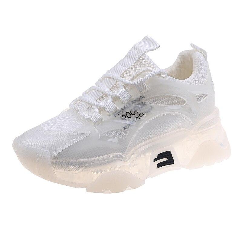 Fashion Women's Casual Sneakers 2021 Trendy Jelly Sole Women Sport Shoes Chic Girls Chunky Sneakers Breathable Trainers