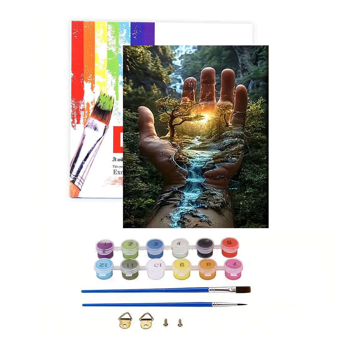 Hand Scenery DIY Paint By Numbers Kit on Canvas 40x50cm Without Frame Paint by Numbers Kits Drawing Paintwork for Beginners Adults Gift Home Wall Decor