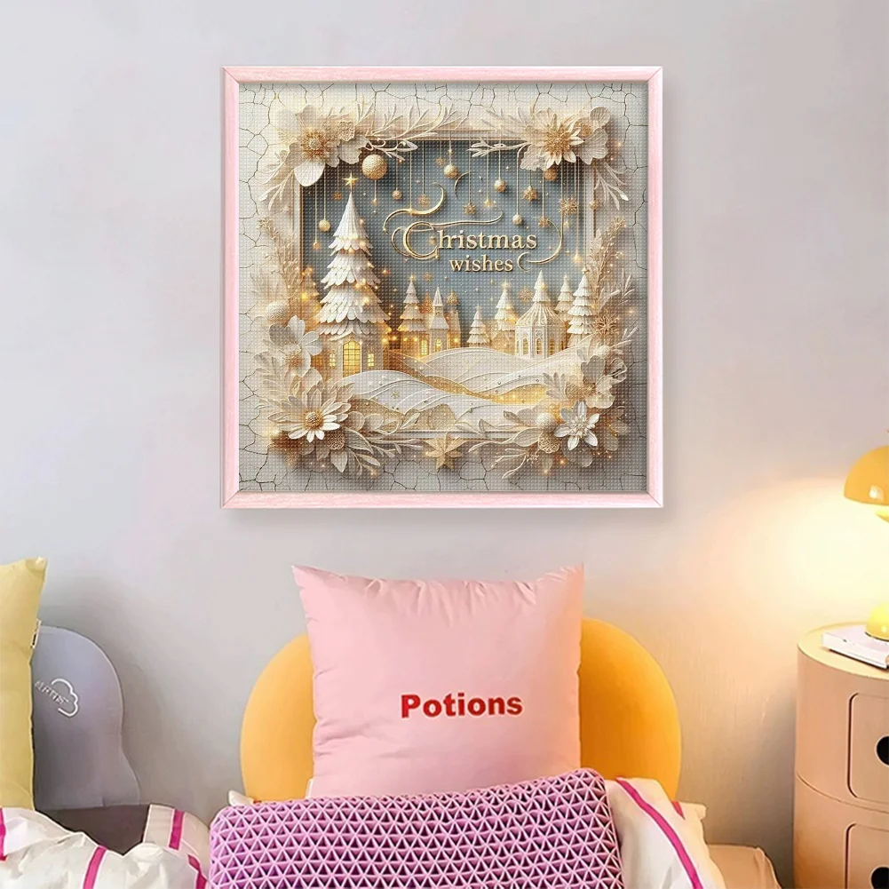 11CT Full Stamped Cross Stitch Kit - Christmas Scenery (40*40cm)