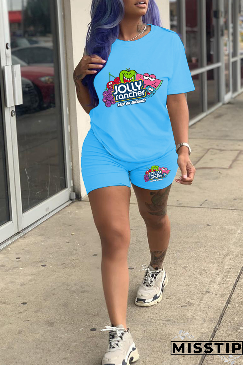 Black Gold Casual Print Patchwork O Neck Short Sleeve Two Pieces