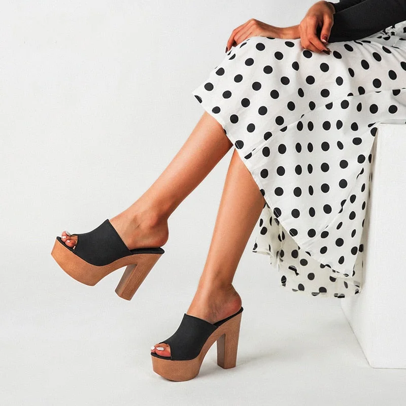 Comemore Slides Clogs Chunky Super High Heels Women Sandals Platform Shoes Pumps Female Flipflop Slippers Sexy Sandalias Mujer