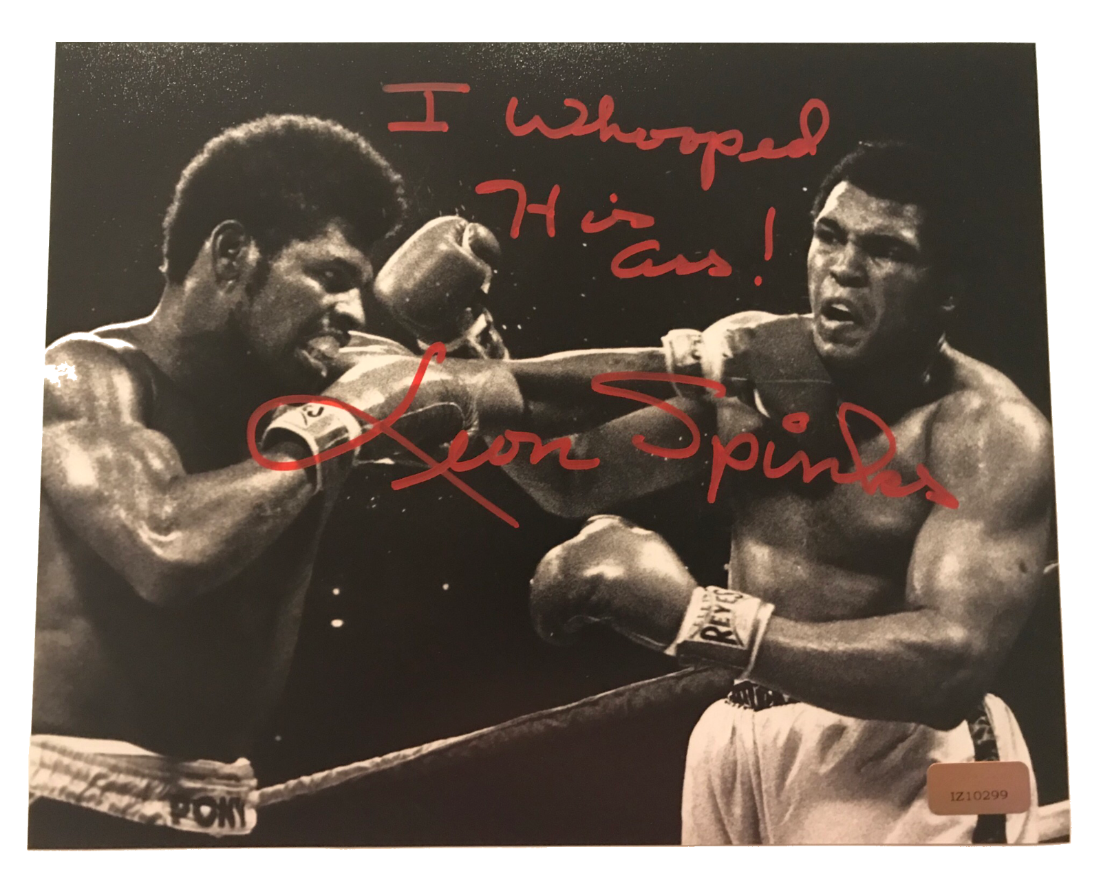 Leon Spinks Signed 8x10 Inscribed Whooped Ali